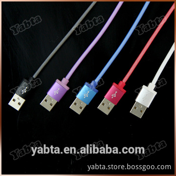 Steel wire metal connector shell usb data cable, for iphone/ ipad sync and charging lightn to usb cable